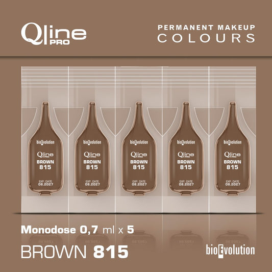 5 Pack MONODOSE QLINE Pro Permanent MakeUp Colour Brown 815 each bottle x 0,7 ml