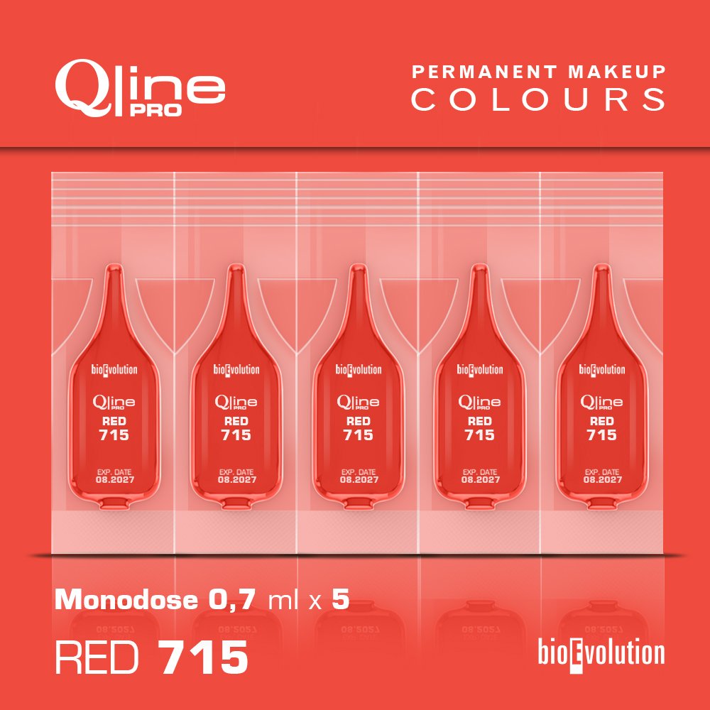 5 Pack MONODOSE PMU Lip Qline Pro Colour / Red 715 Pigments