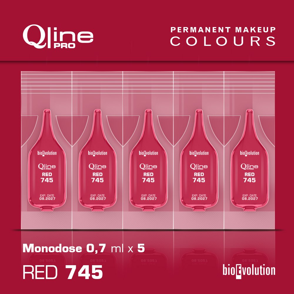 5 Pack MONODOSE PMU Lip Qline Pro Colour / Red 745 Pigments