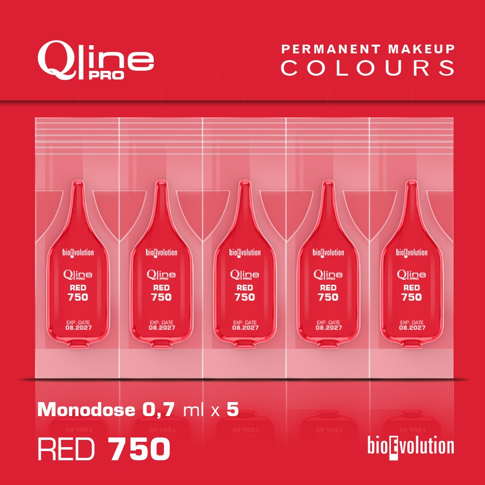 5 Pack MONODOSE PMU Lip Qline Pro Colour / Red 750 Pigments