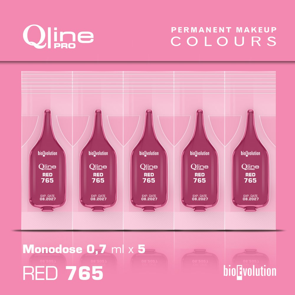 5 Pack MONODOSE PMU Lip Qline Pro Colour / Red 765 Pigments